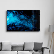 Blue Smoke | Glass Wall Art - Artdesigna