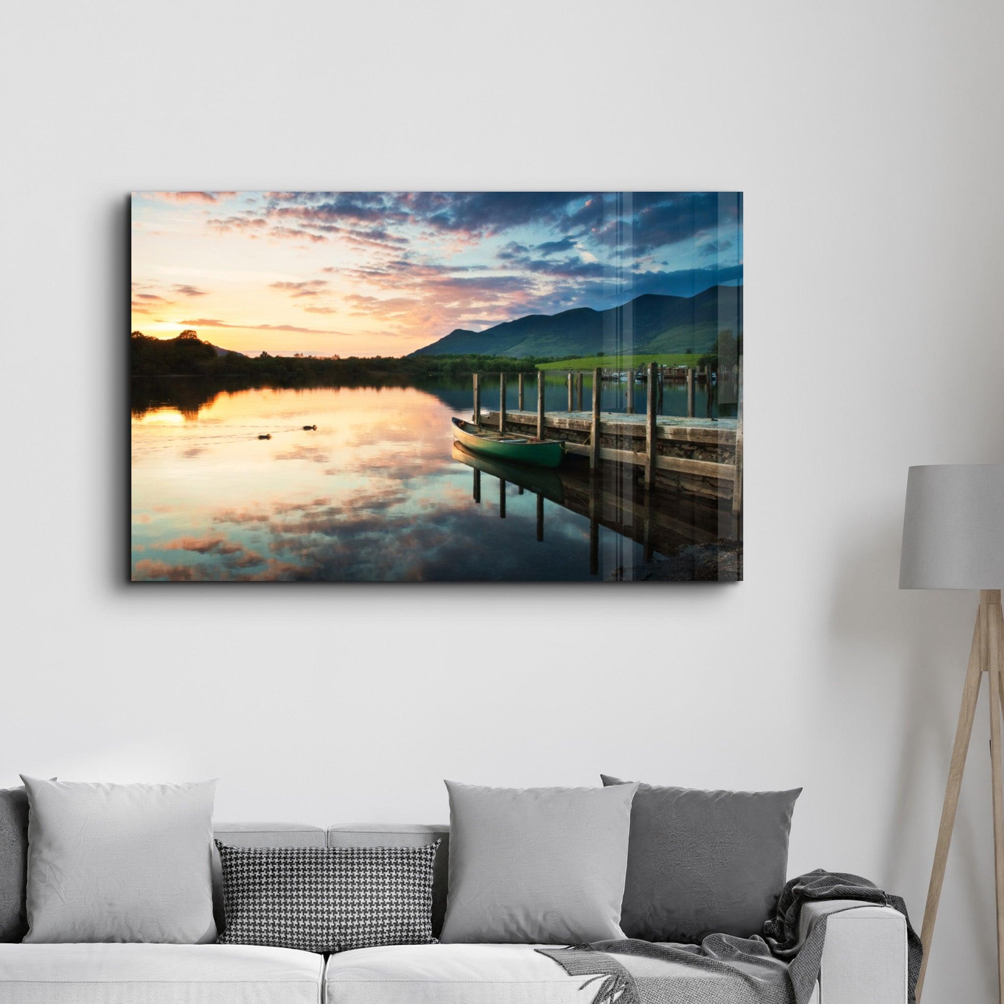 Lake Landscape | Glass Wall Art - Artdesigna