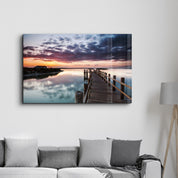 Sunset on the Beach | Glass Wall Art - Artdesigna