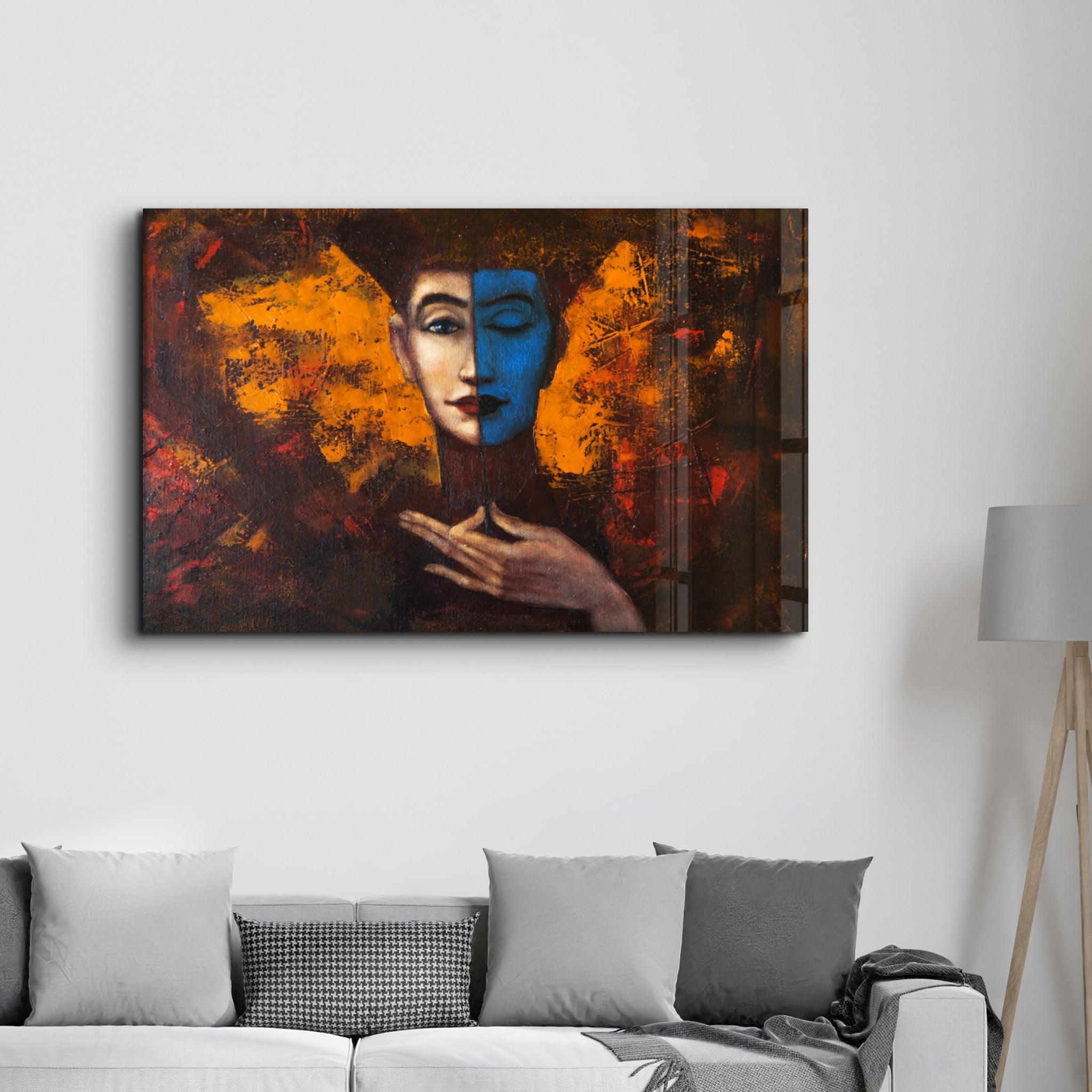 Abstract Woman Portrait | Glass Wall Art - Artdesigna