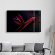 Red Leaf | Glass Wall Art - Artdesigna