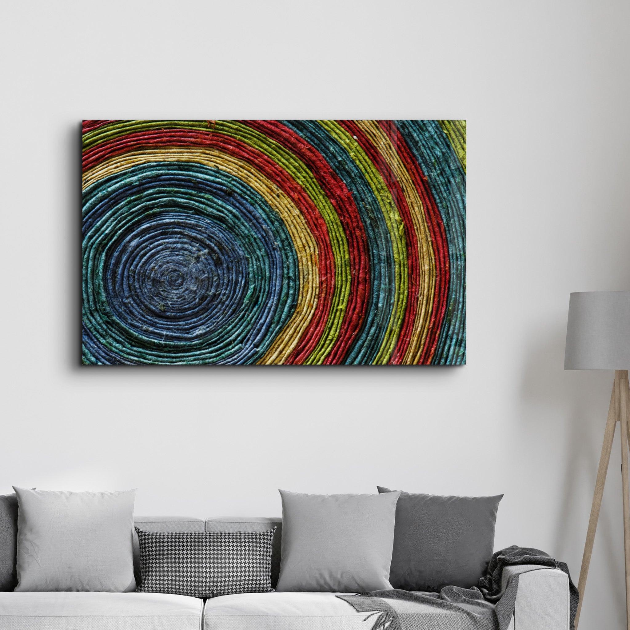 Colored Spiral | Glass Wall Art - Artdesigna