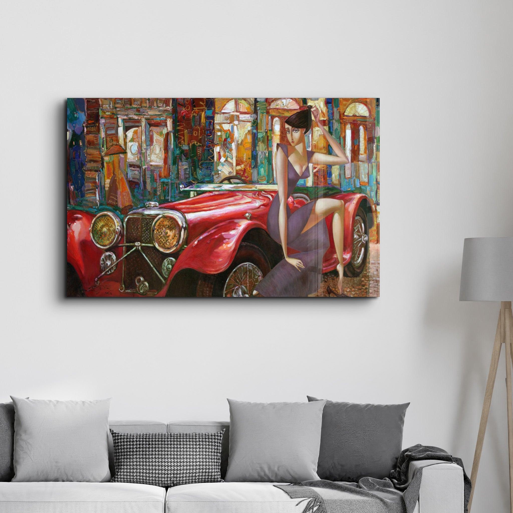 Car | Glass Wall Art - Artdesigna