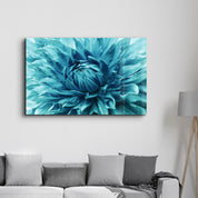 Cerulean Bloom| Glass Wall Art - Artdesigna