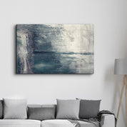 Abstract Gray Sea | Glass Wall Art - Artdesigna