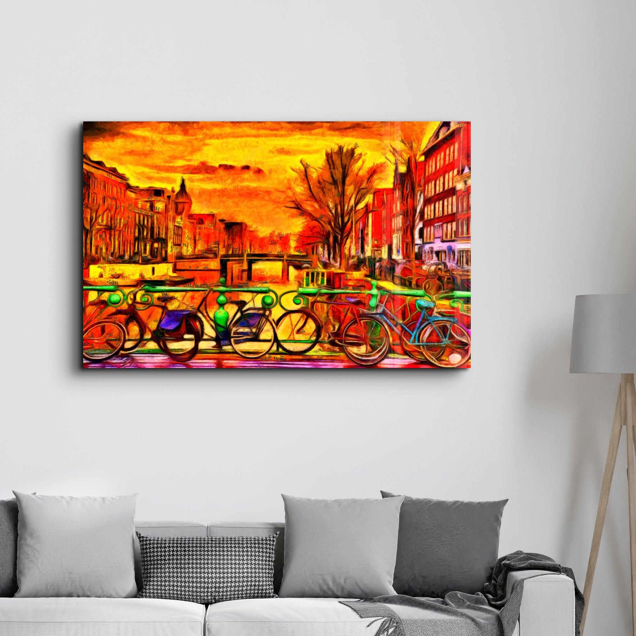 Amsterdam Abstract | Glass Wall Art - Artdesigna