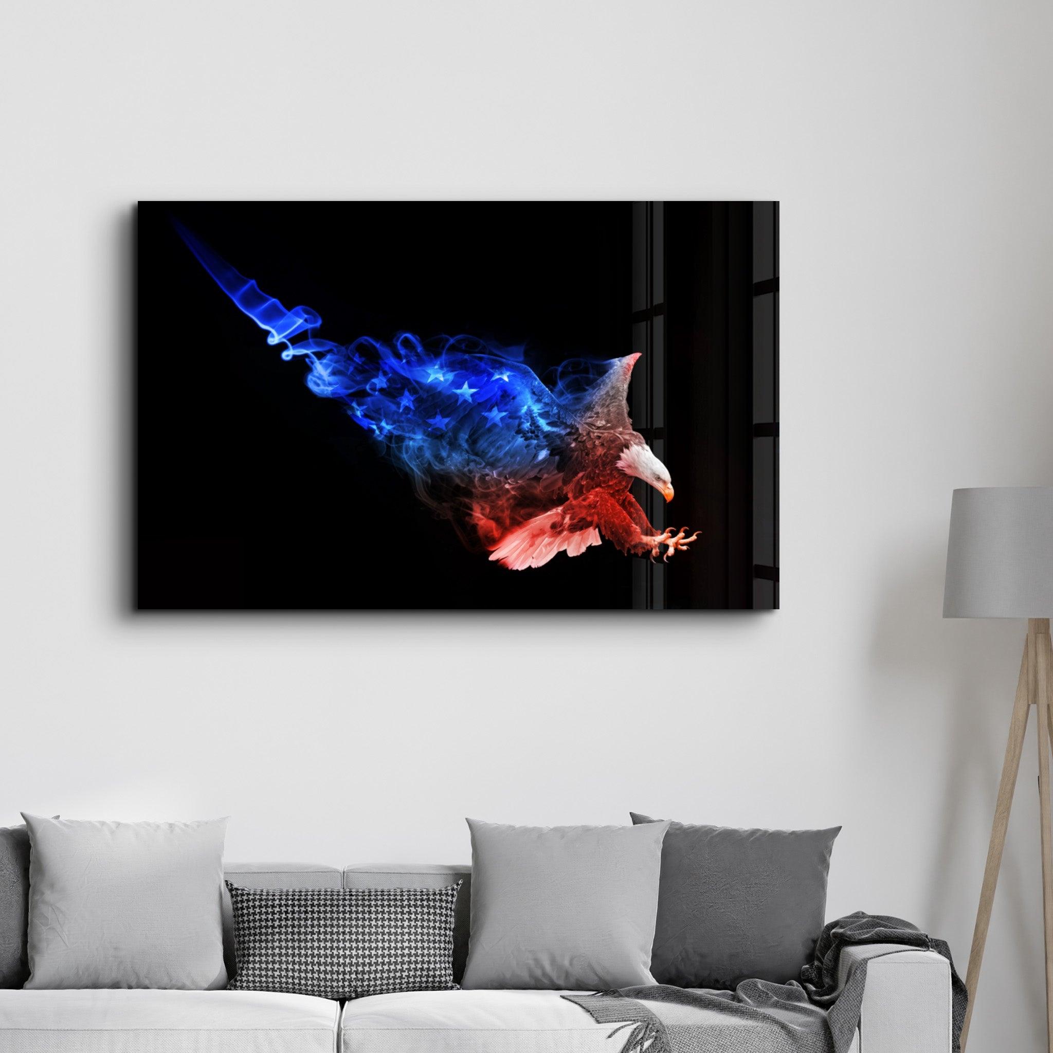 Eagle of US | Glass Wall Art - Artdesigna