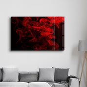 Red Smoke2 | Glass Wall Art - Artdesigna