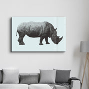 Rhino | Glass Wall Art - Artdesigna