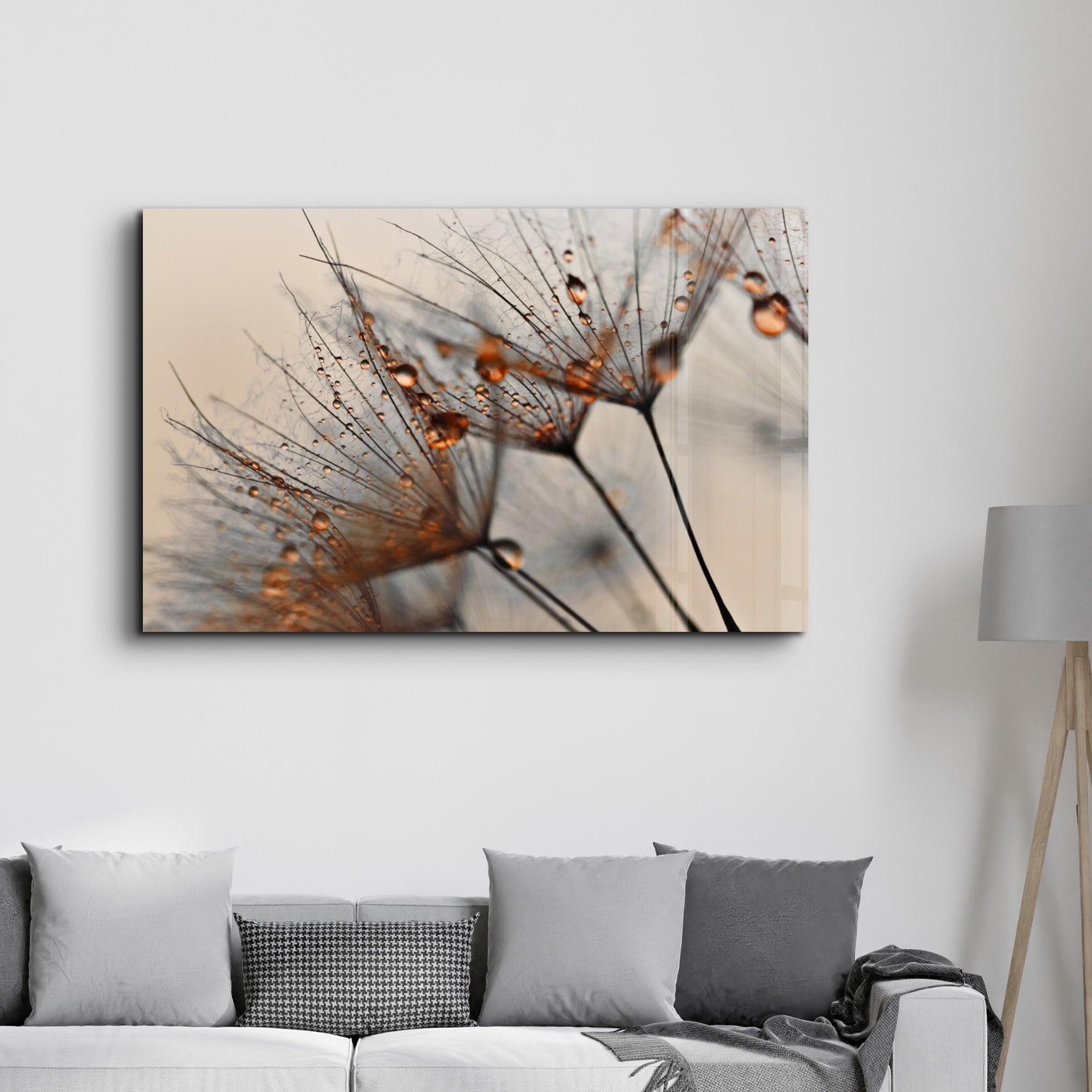 Flower Orange | Glass Wall Art - Artdesigna