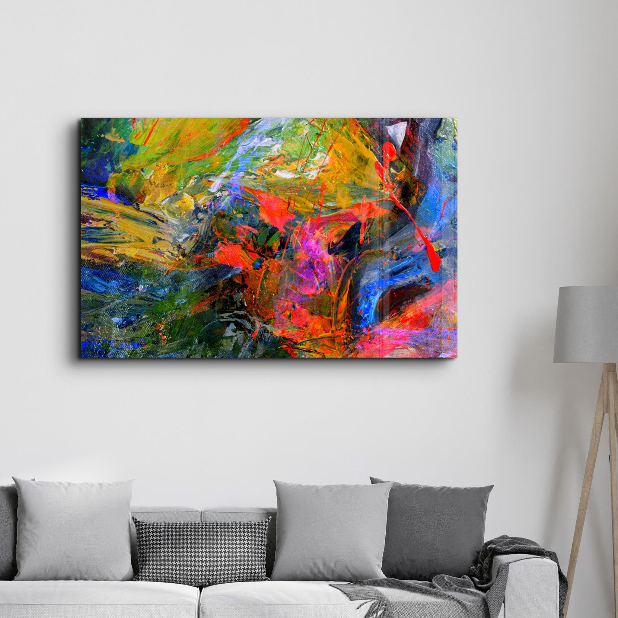 Abstract Colors | Glass Wall Art - Artdesigna