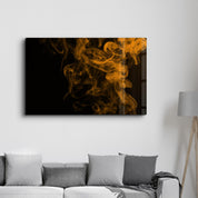 Orange Smoke | Glass Wall Art - Artdesigna