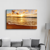 Ocean and Sunset V2 | Glass Wall Art - Artdesigna