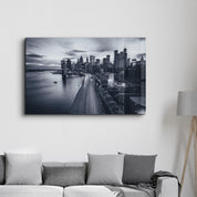 Empty Road in Downtown | Glass Wall Art - Artdesigna