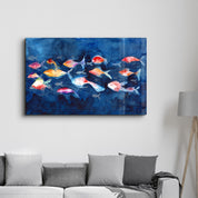 School of Fish | Glass Wall Art - Artdesigna