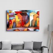 Abstract City 2 | Glass Wall Art - Artdesigna