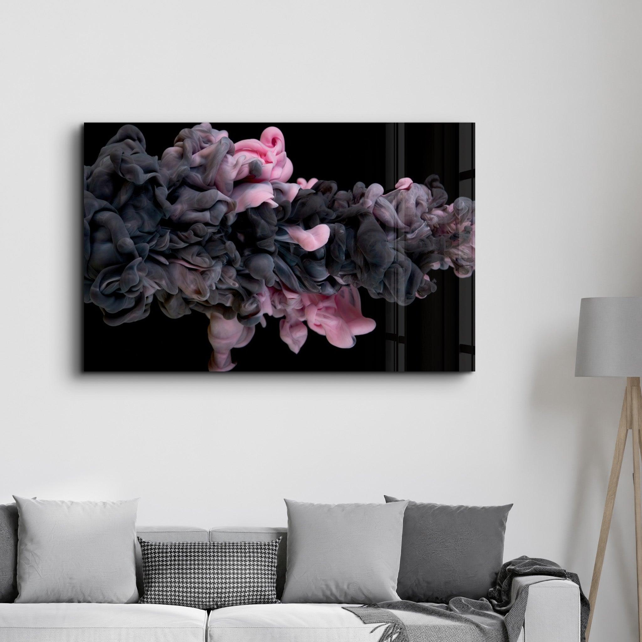 Pink and Gray | Glass Wall Art - Artdesigna