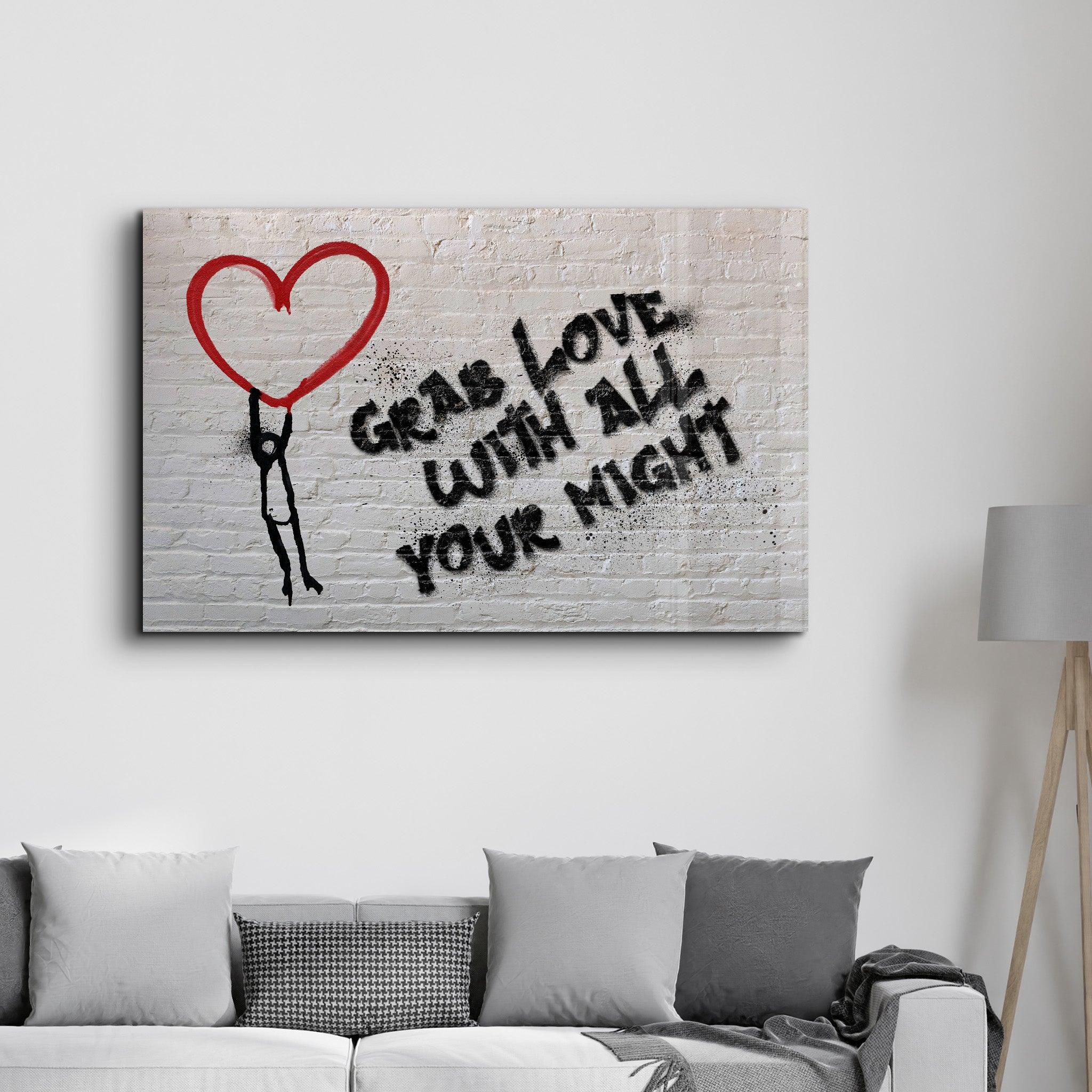 Grab Love | Glass Wall Art - Artdesigna