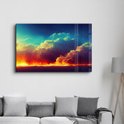 Fire Clouds | Motivational Glass Wall Art - Artdesigna