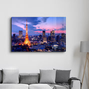 Tokyo Skyline | Glass Wall Art - Artdesigna