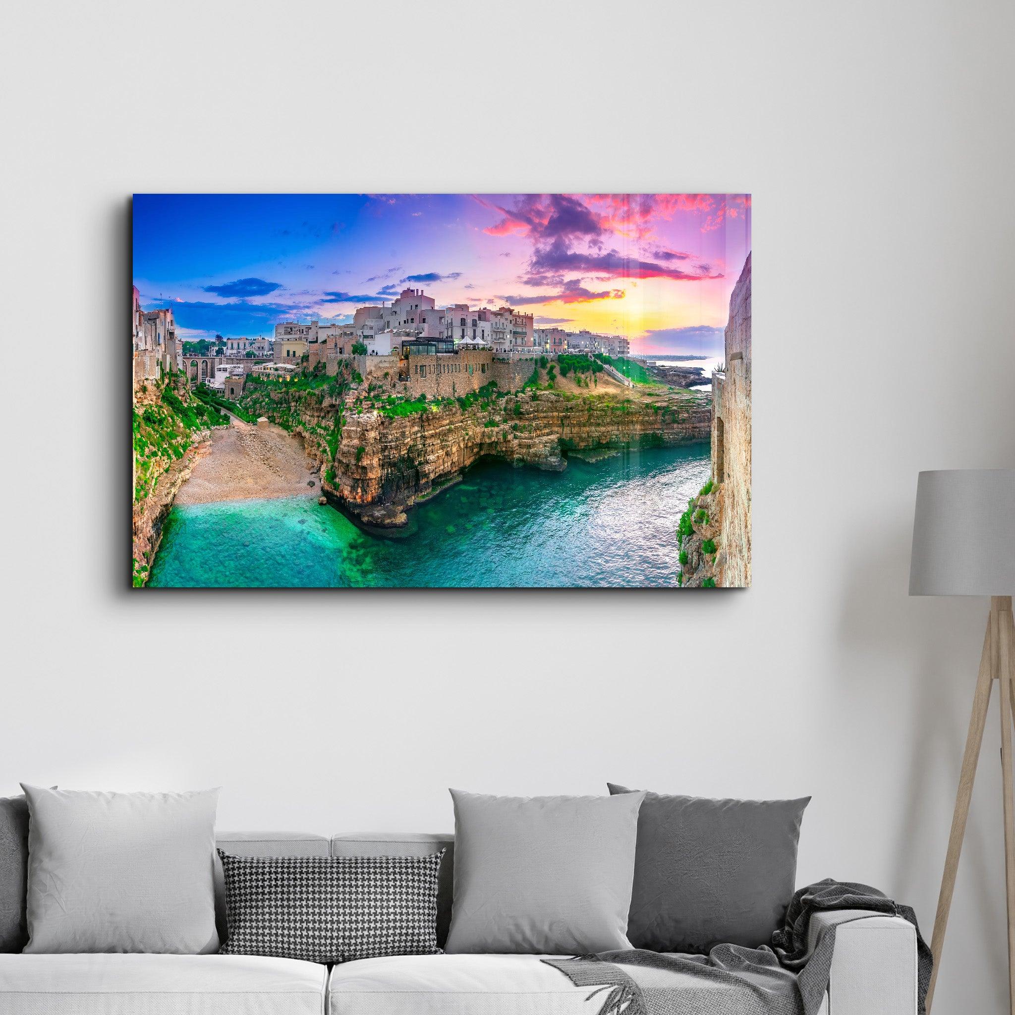 Polignano a Mare, Puglia, Italy | Glass Wall Art - Artdesigna