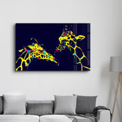 Colormix Giraffes | Glass Wall Art - Artdesigna