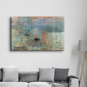 Claude Monet's Impression, Sunrise (1872) | Glass Wall Art - Artdesigna