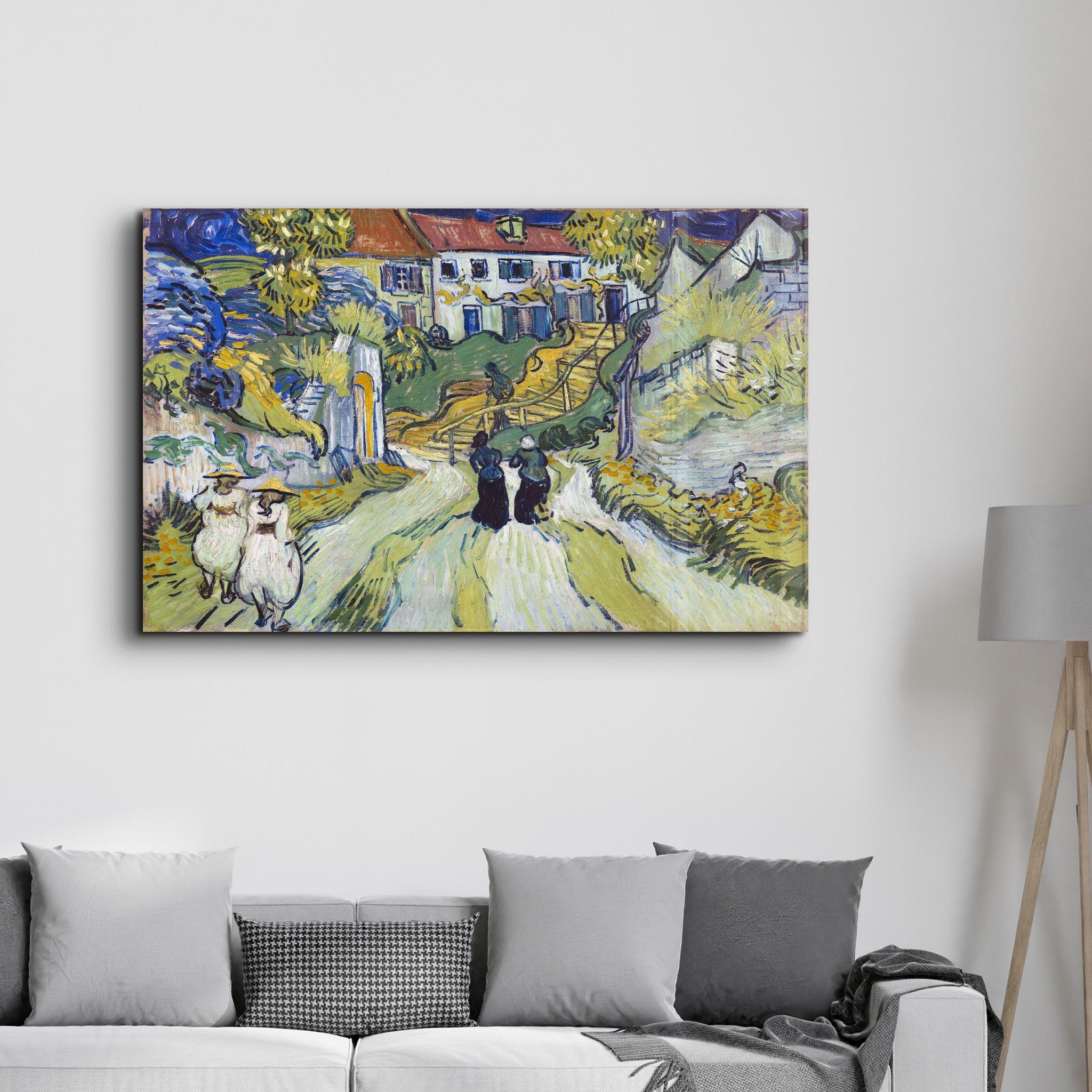 Vincent van Gogh's Stairway at Auvers (1890) | Glass Wall Art - Artdesigna