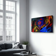 Abstract Colorful Shapes | Glass Wall Art - Artdesigna