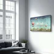 Abstract Air Balloons | Glass Wall Art - Artdesigna