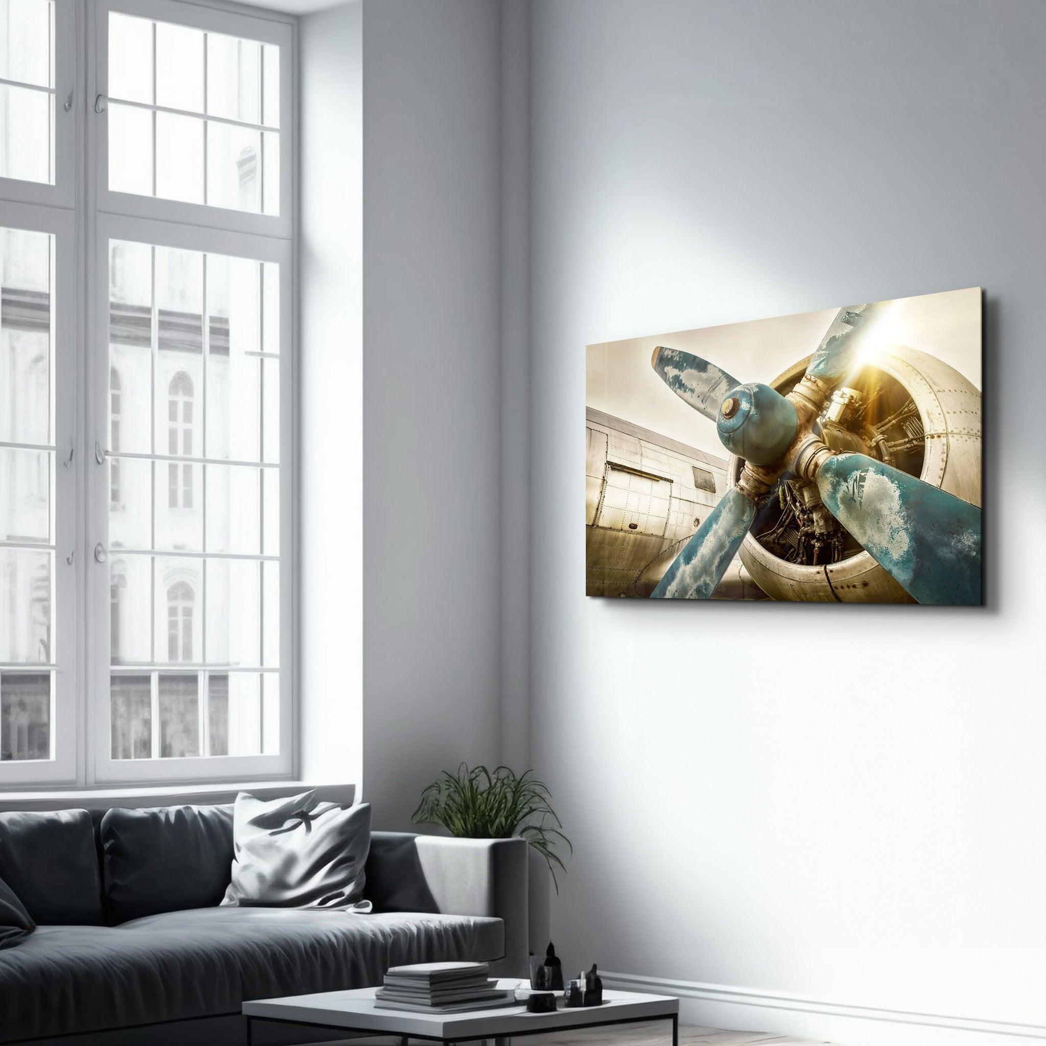 The Rusty Propeller | Glass Wall Art - Artdesigna