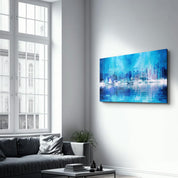 The Fuzzy Cityscape Of New York | Glass Wall Art - Artdesigna