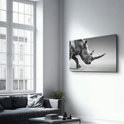 Black Rhinoceros | Glass Wall Art - Artdesigna