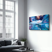 Blue Clouds | Glass Wall Art - Artdesigna