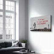 Banksy - Call an Airstrike | Glass Wall Art - Artdesigna