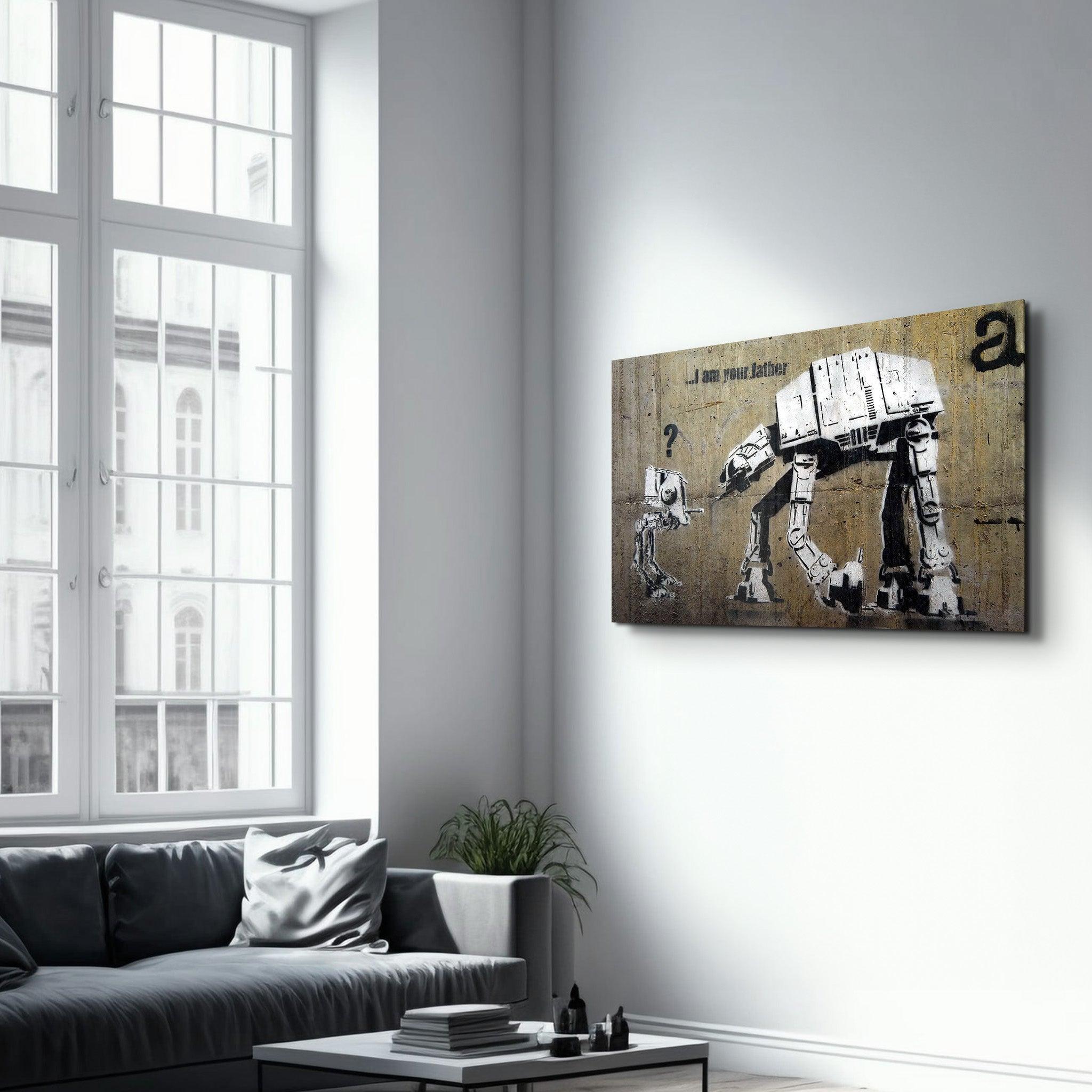 Banksy - I am Your Father | Glass Wall Art - Artdesigna