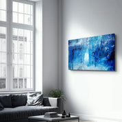 Blue Fall | Glass Wall Art - Artdesigna