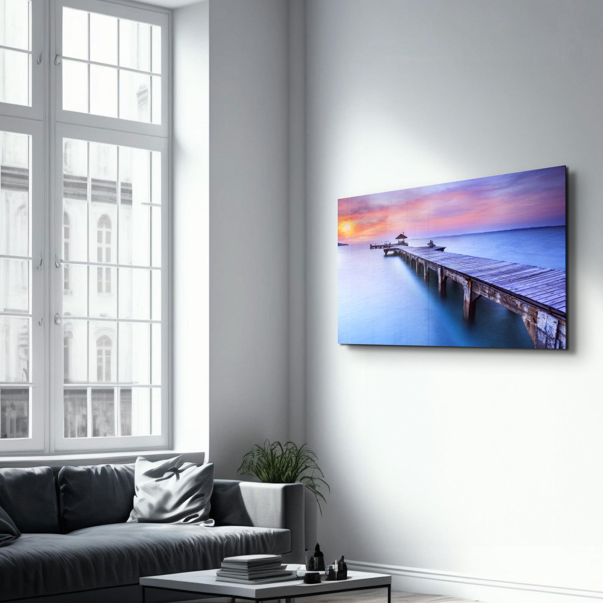 Pier 3 | Glass Wall Art - Artdesigna