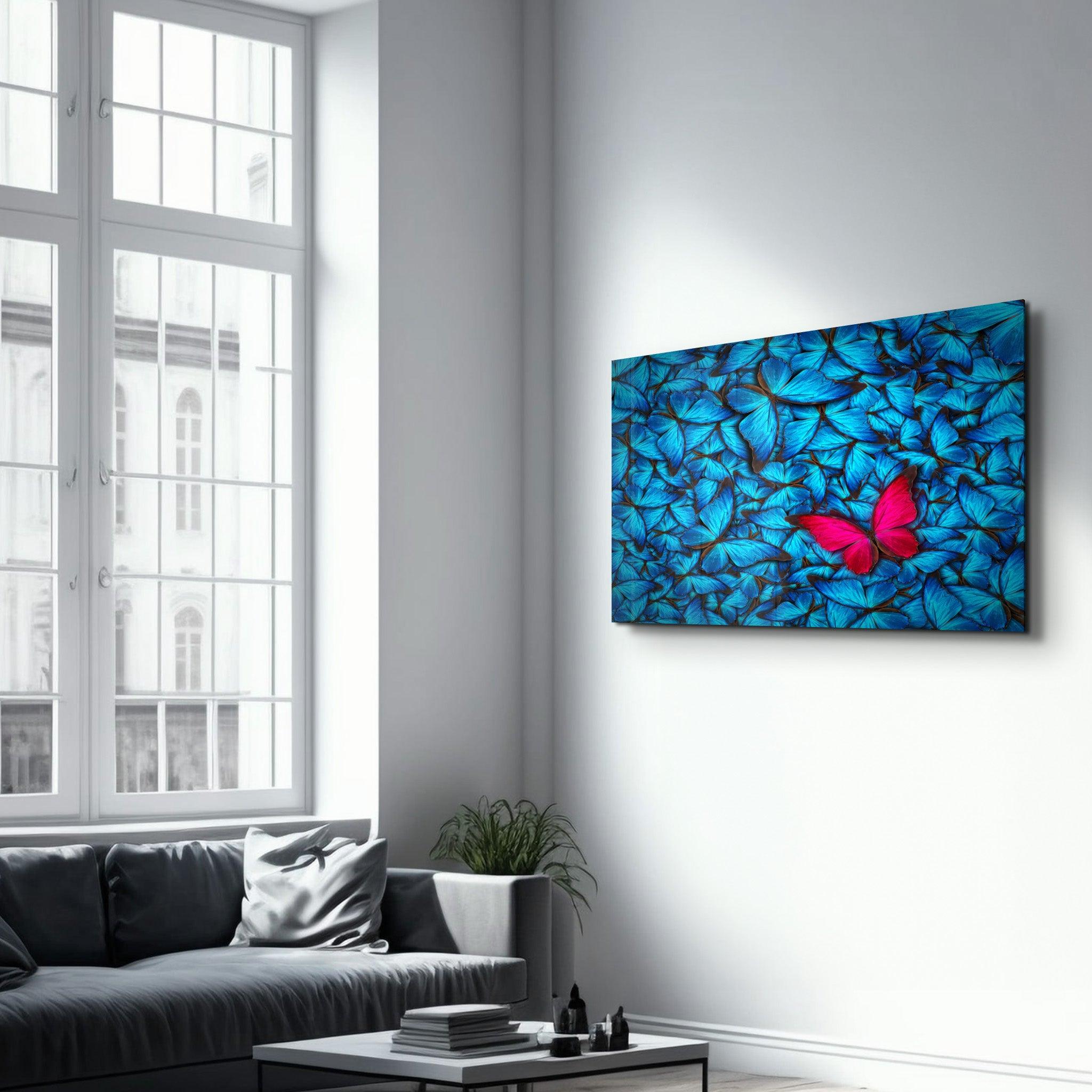 A Standout Among the Blue | Glass Wall Art - Artdesigna