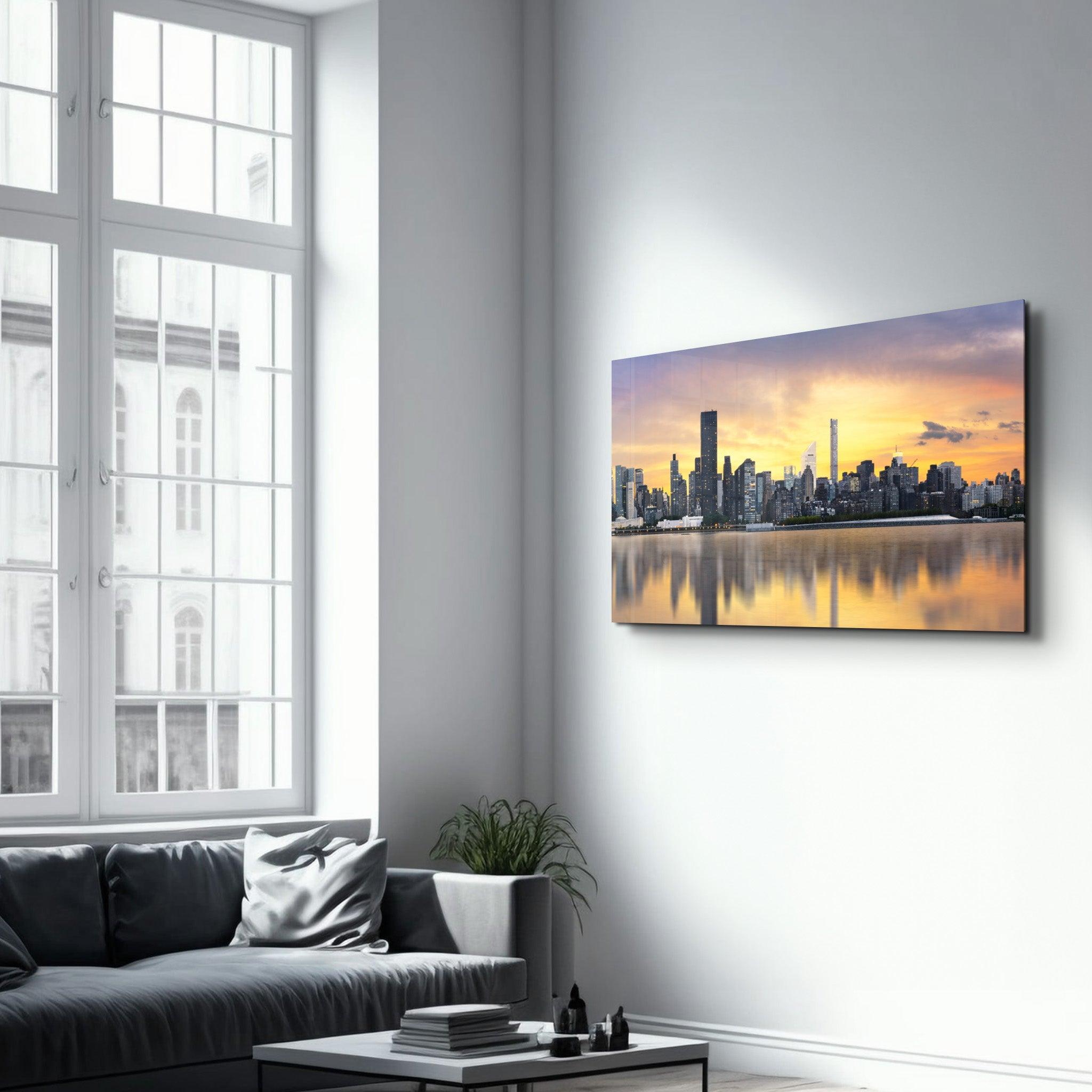 Downtown | Glass Wall Art - Artdesigna