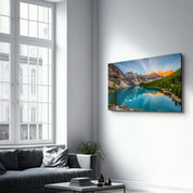 Moraine Lake | Glass Wall Art - Artdesigna