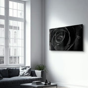 Black Rose | Glass Wall Art - Artdesigna