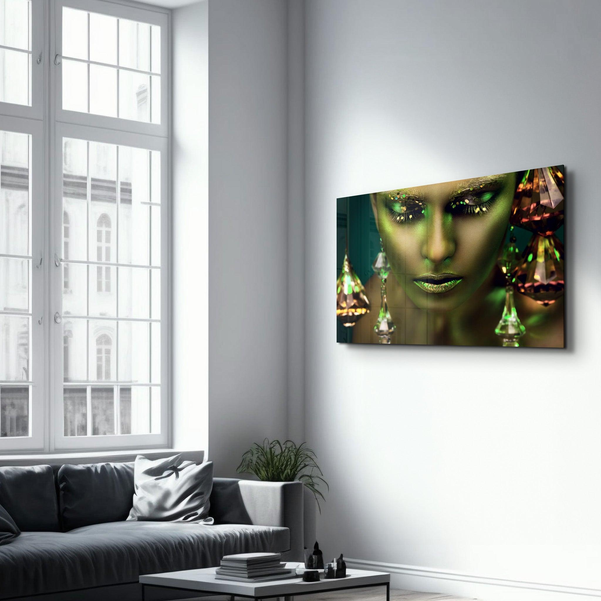 Woman Portrait 26 | Glass Wall Art - Artdesigna