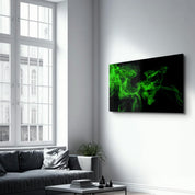 Green Smoke | Glass Wall Art - Artdesigna