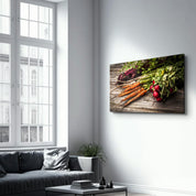 Carrot and Radish | Glass Wall Art - Artdesigna