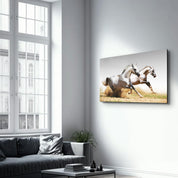 Running Horses | Glass Wall Art - Artdesigna