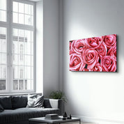 Pink Rose | Glass Wall Art - Artdesigna