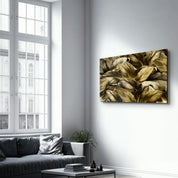 Yellow Leaf | Glass Wall Art - Artdesigna