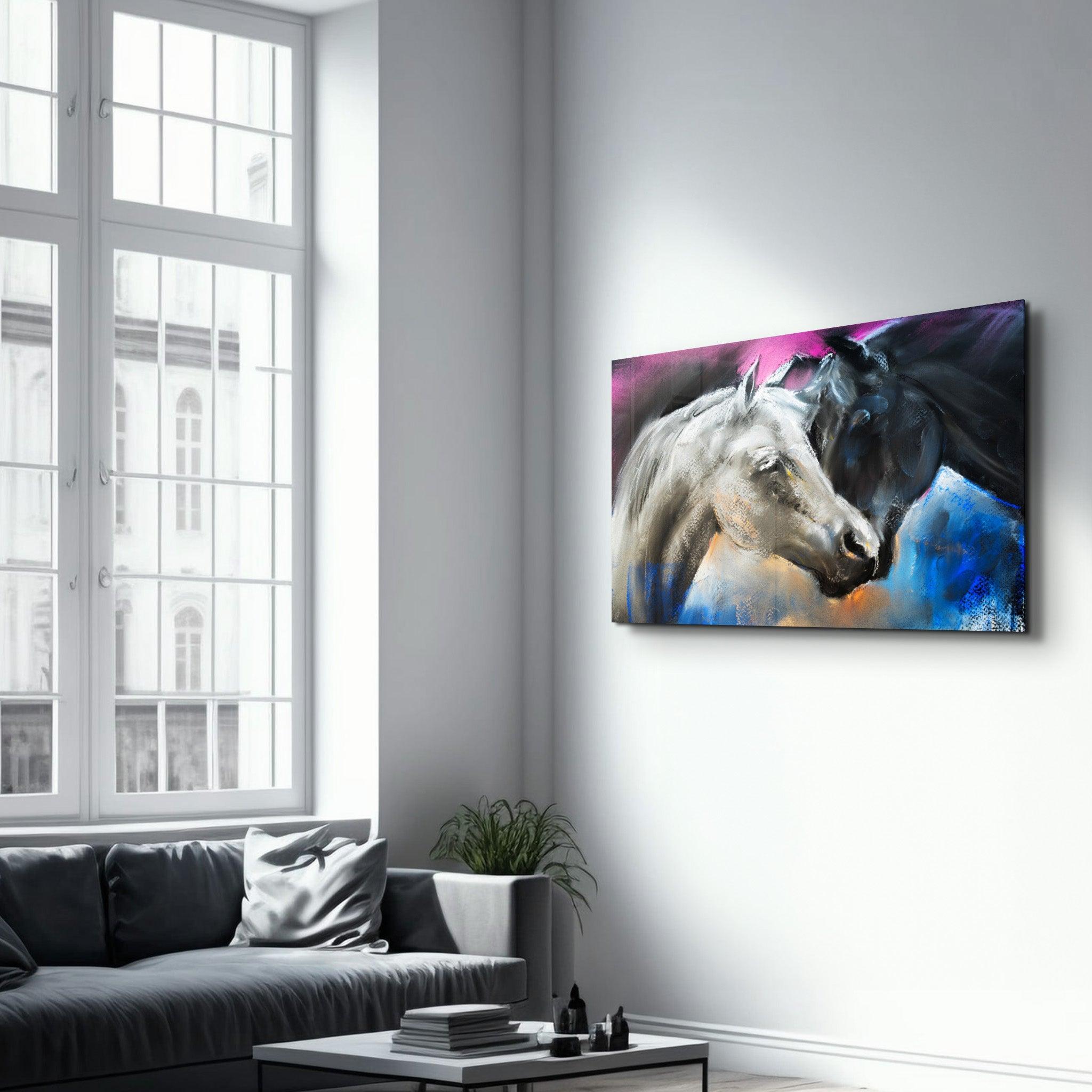 Horse | Glass Wall Art - Artdesigna