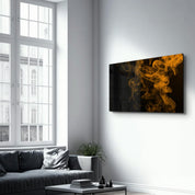 Orange Smoke | Glass Wall Art - Artdesigna